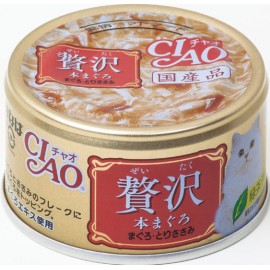 CIAO 贅沢貓罐頭 藍鰭吞拿魚・吞拿魚・雞柳  80g A-141 (3罐裝)