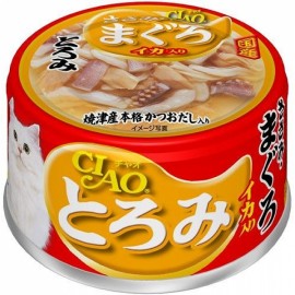CIAO 濃湯貓罐頭 雞柳・吞拿魚・魷魚  80g A-53 (3罐裝)