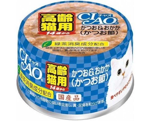 CIAO 14歲以上貓罐頭 鰹魚・柴魚  75g M-52 (3罐裝)